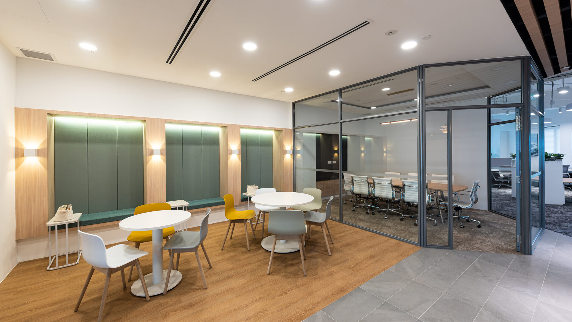PLUS Show Office interior design by Aym Design boardroom break area